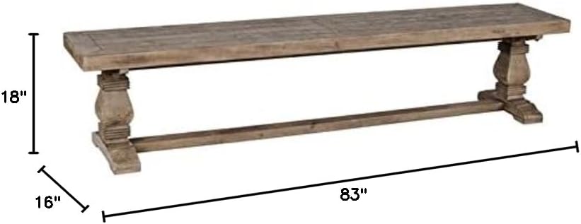 Reclaimed Pine Rustic Hand Carved Bench
