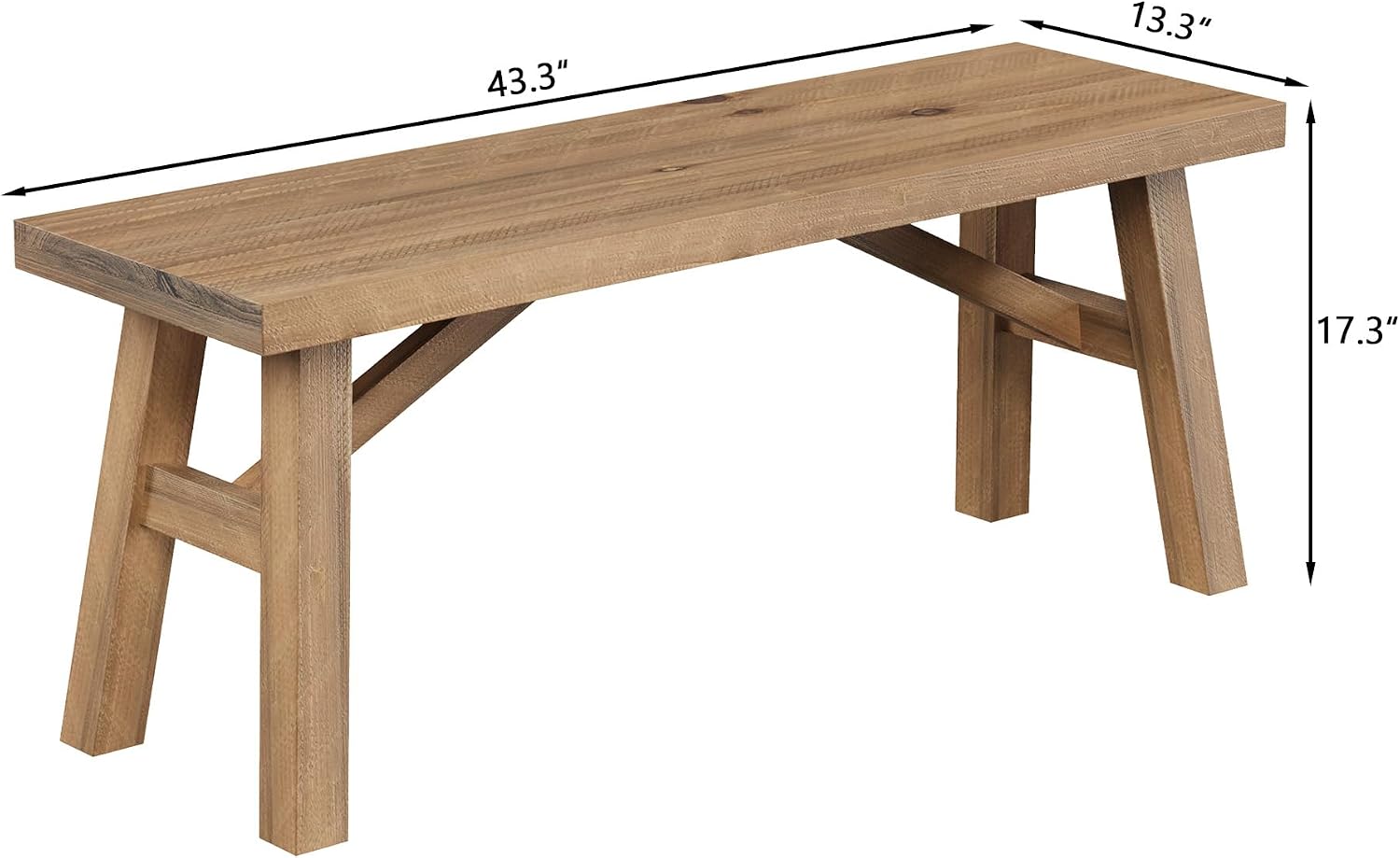 Handmade Natural Farmhouse Wood Bench