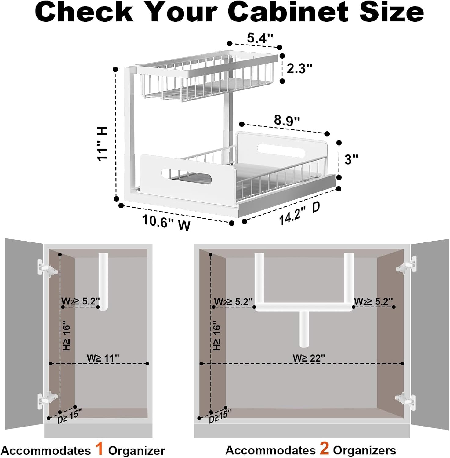 L Shaped Two Tier Sink Storage Rack