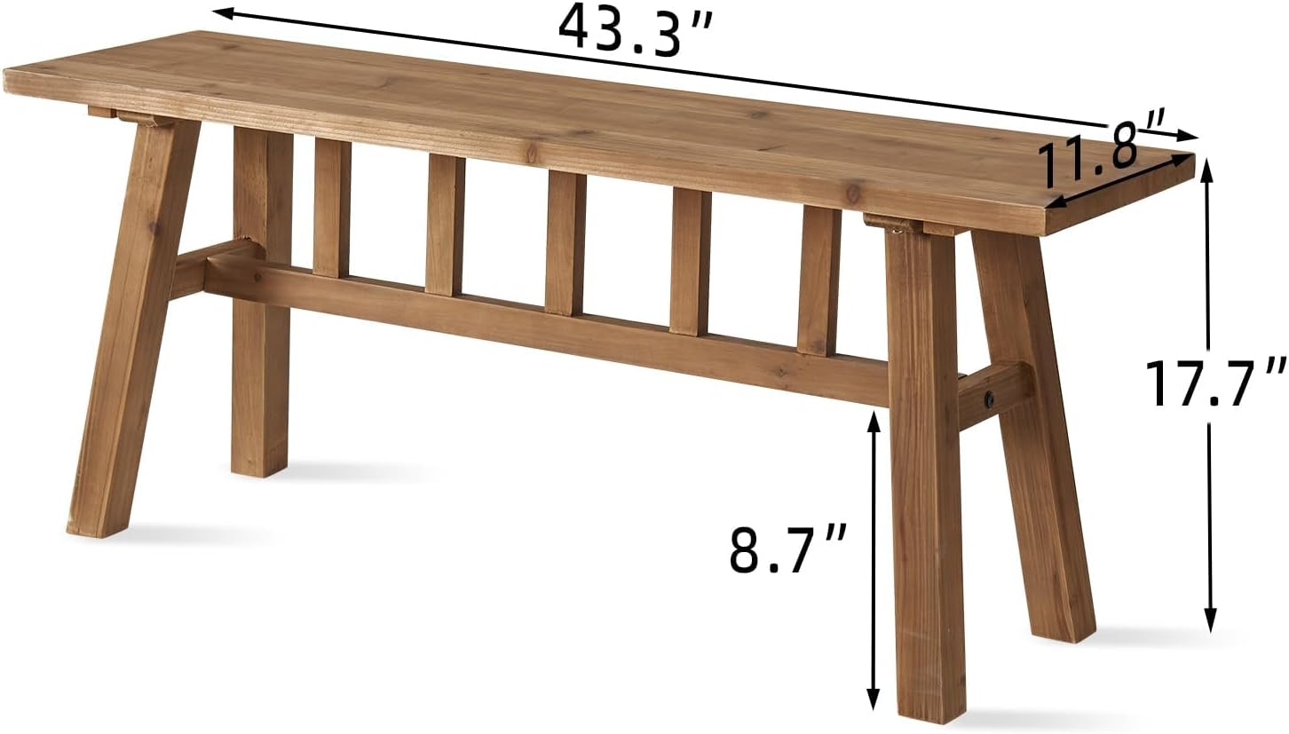 Handcrafted Rustic Solid Wood Bench