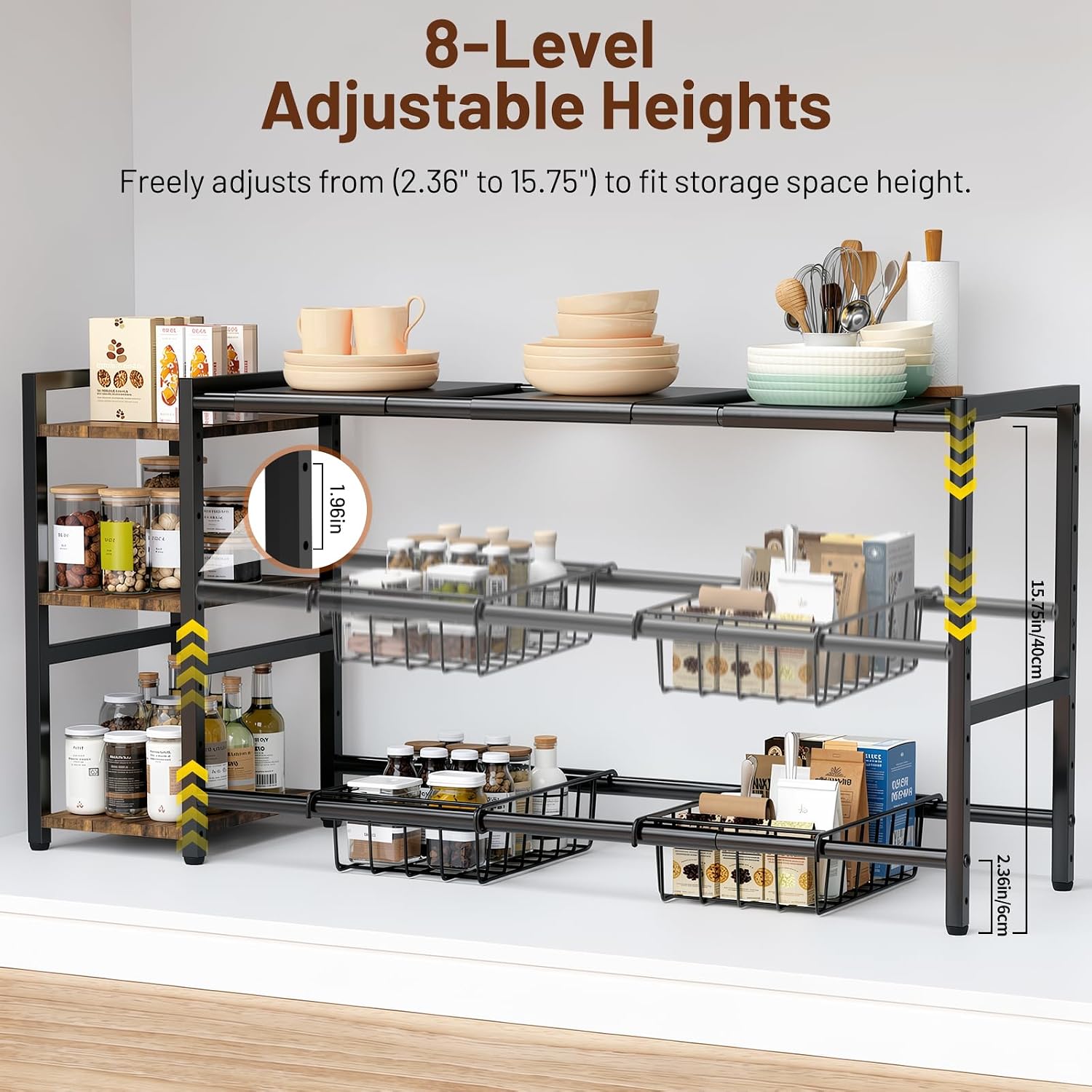 Expandable 3-Tier Sink Storage Rack