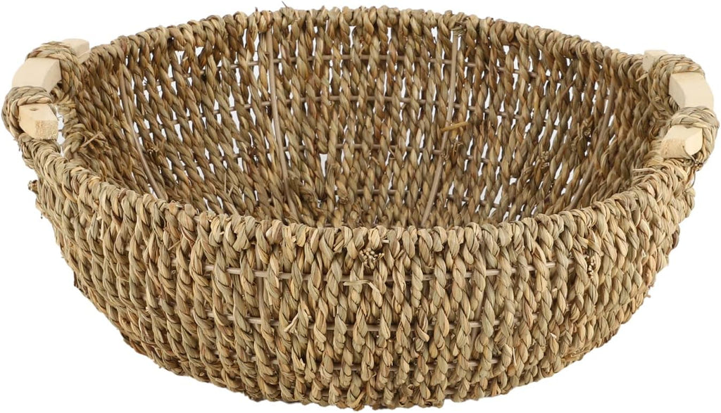 Round Handwoven Seagrass Fruit Basket