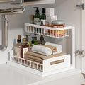 L Shaped Two Tier Sink Storage Rack