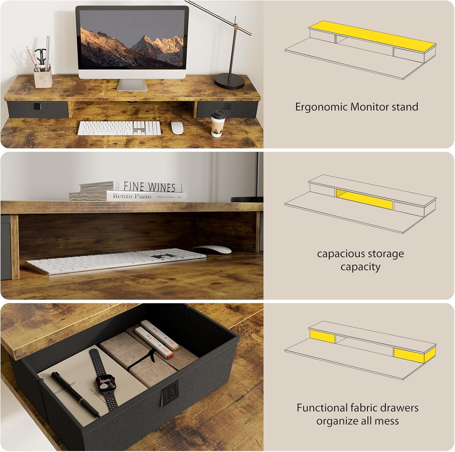 Electric Standing Desk With Storage Drawers