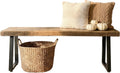 Barnwood Bench With Sturdy Metal Base