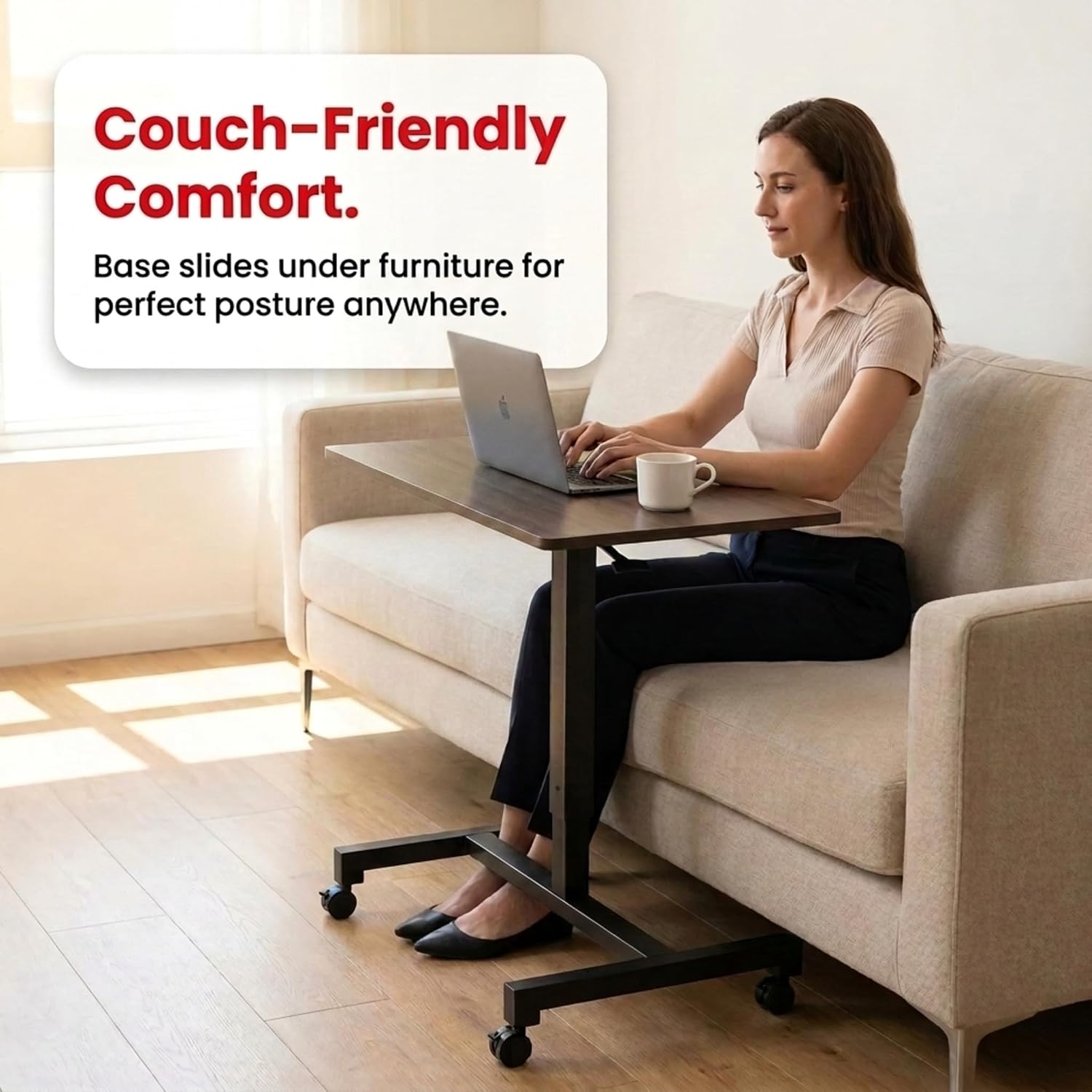 Portable Wheeled Adjustable Laptop Desk
