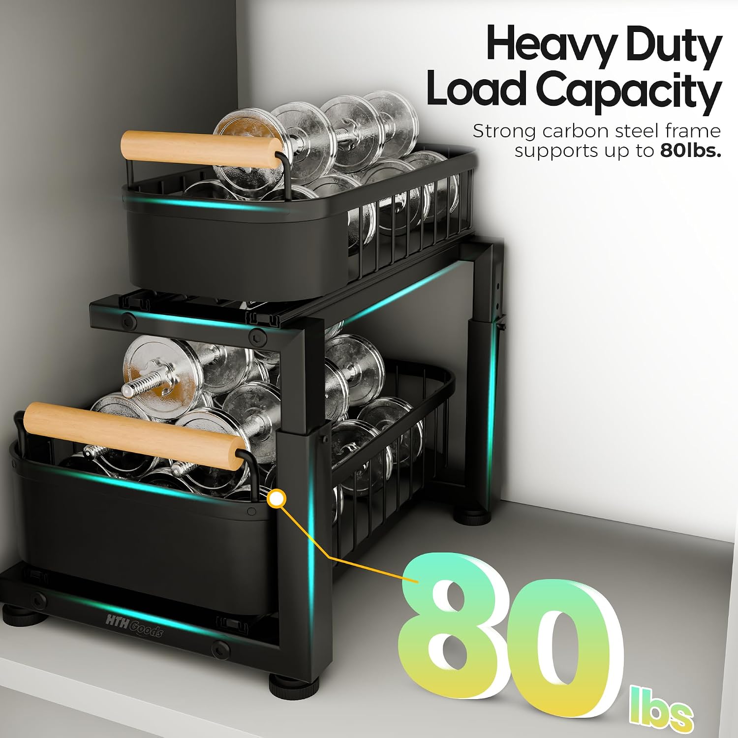 Two Tier Pull Out Sink Storage Baskets