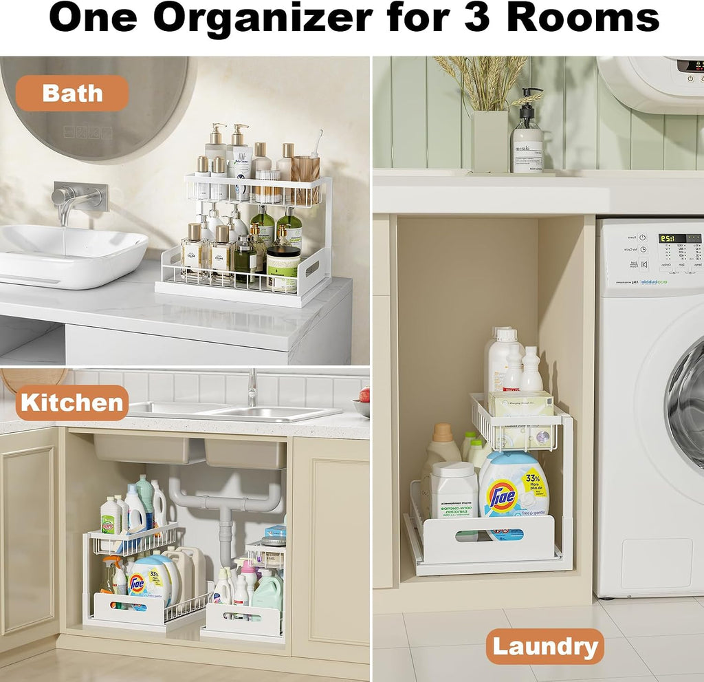 L Shaped Two Tier Sink Storage Rack