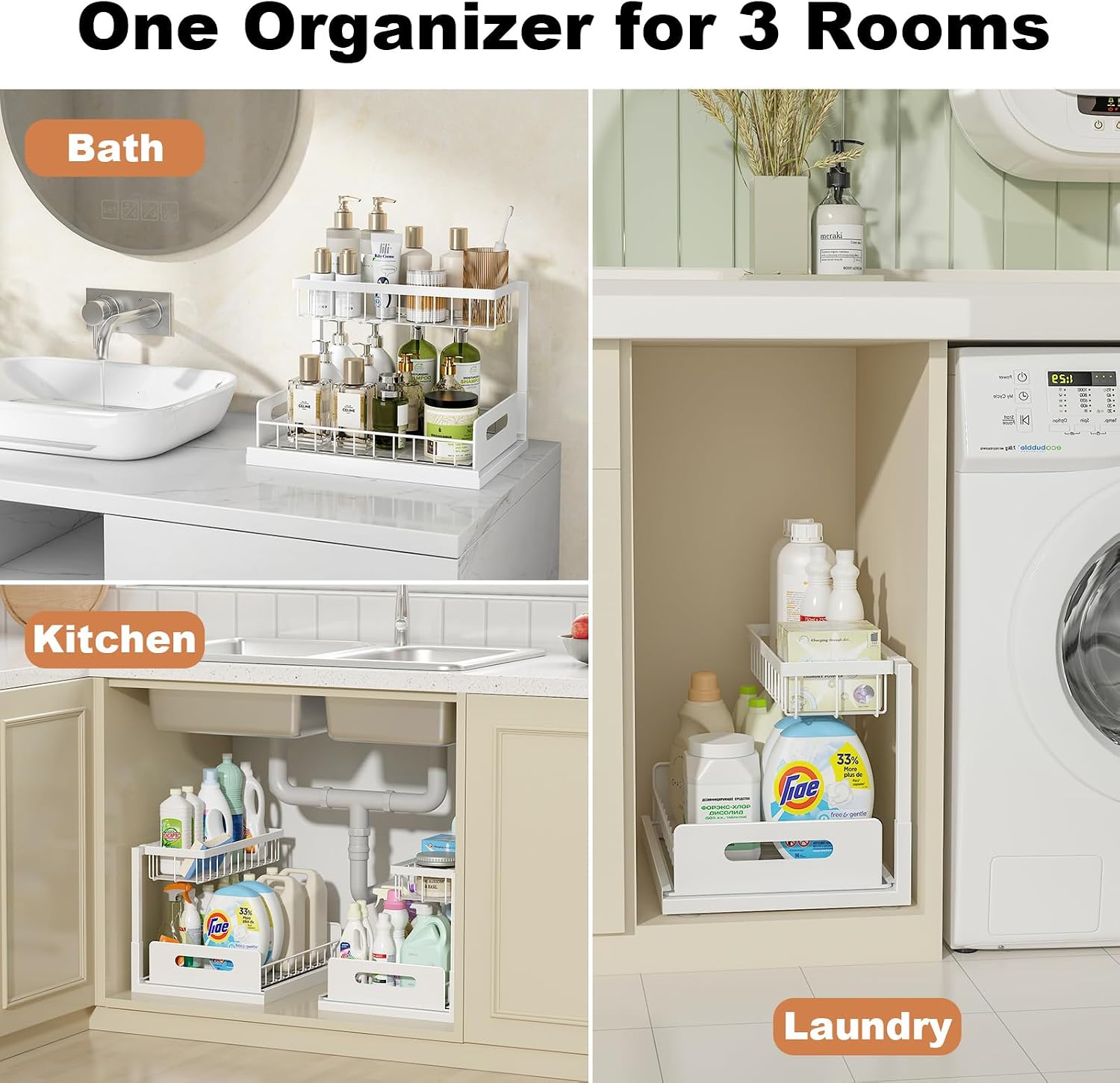 L Shaped Two Tier Sink Storage Rack