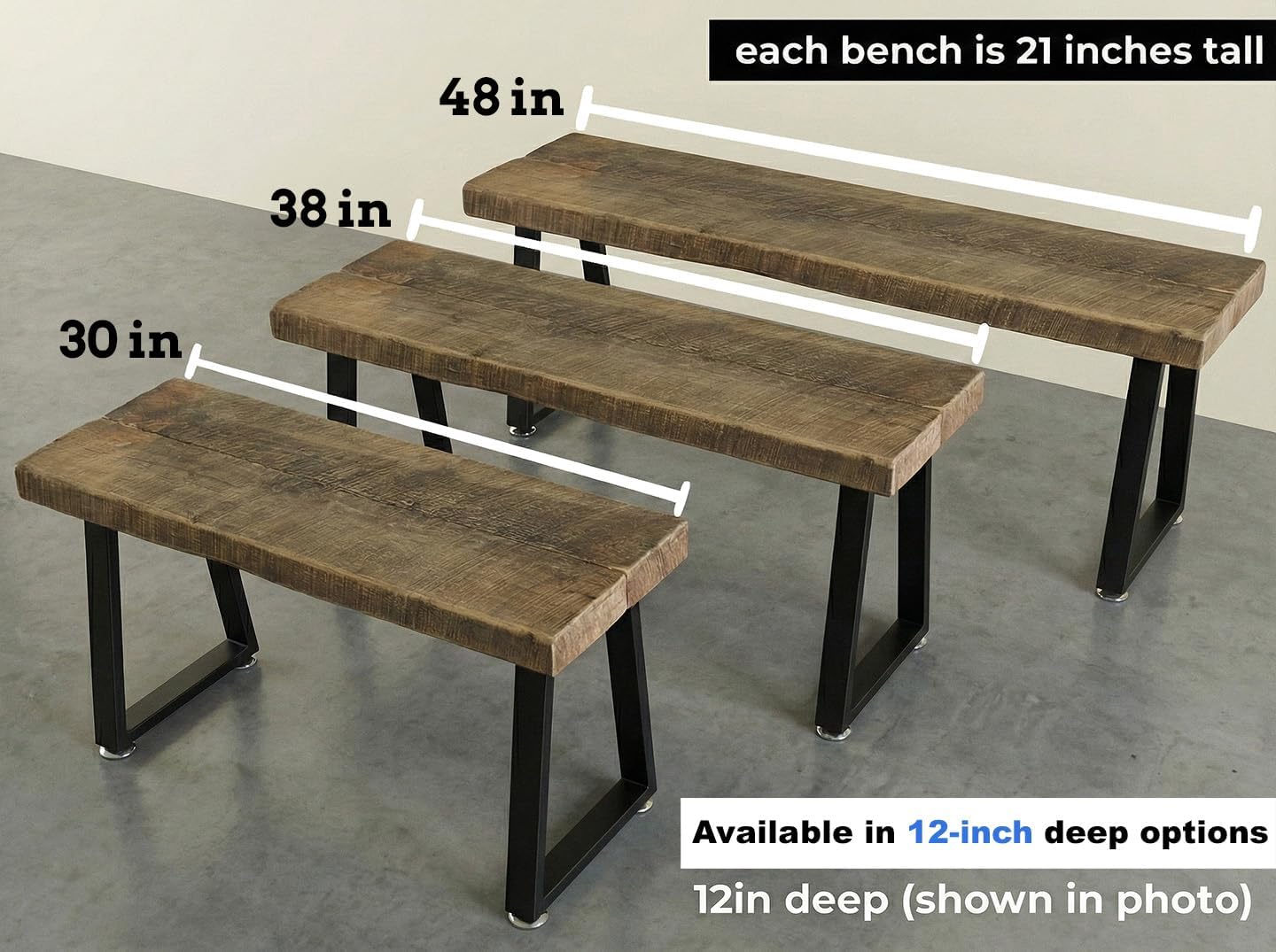 Barnwood Bench With Sturdy Metal Base