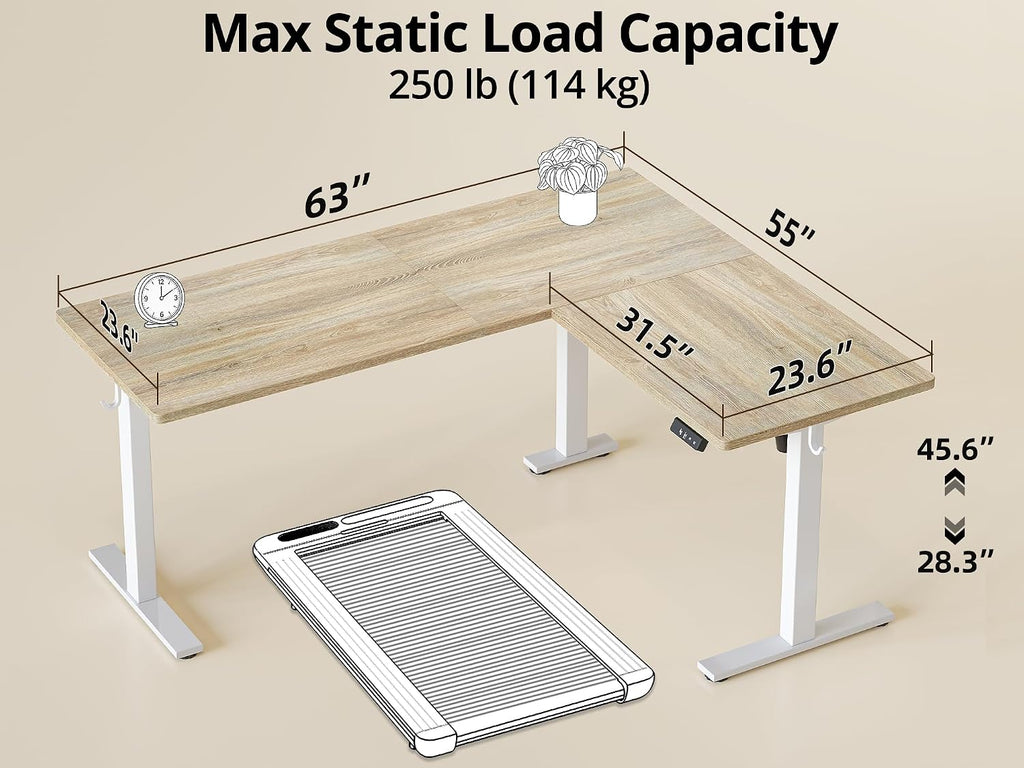 Electric L Shaped Adjustable Desk