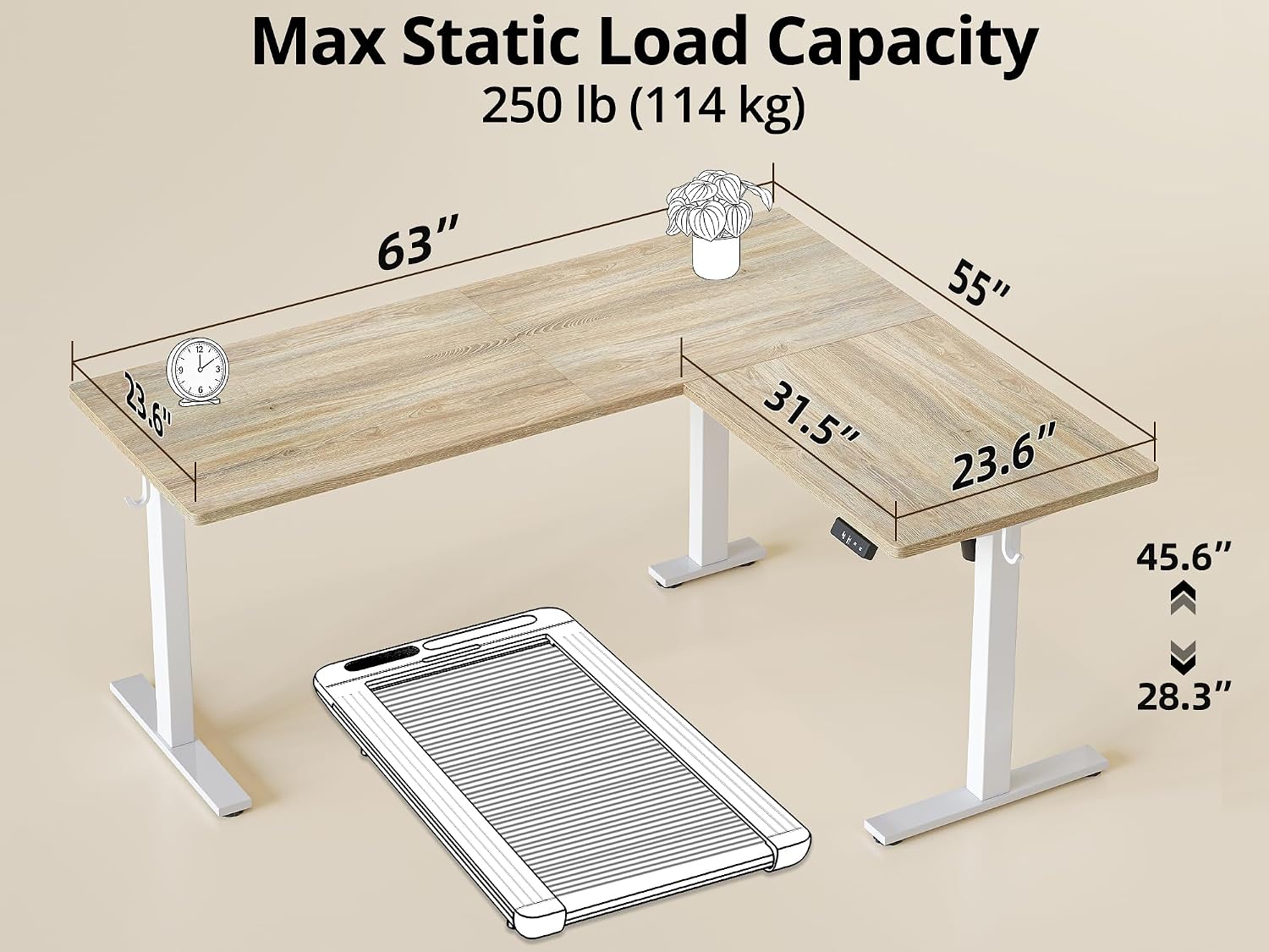 Electric L Shaped Adjustable Desk