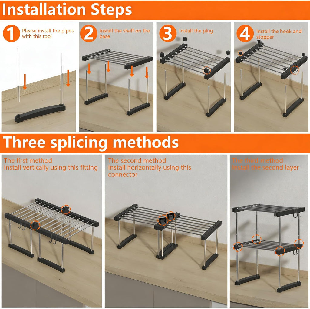 Expandable Two Tier Sink Storage Rack
