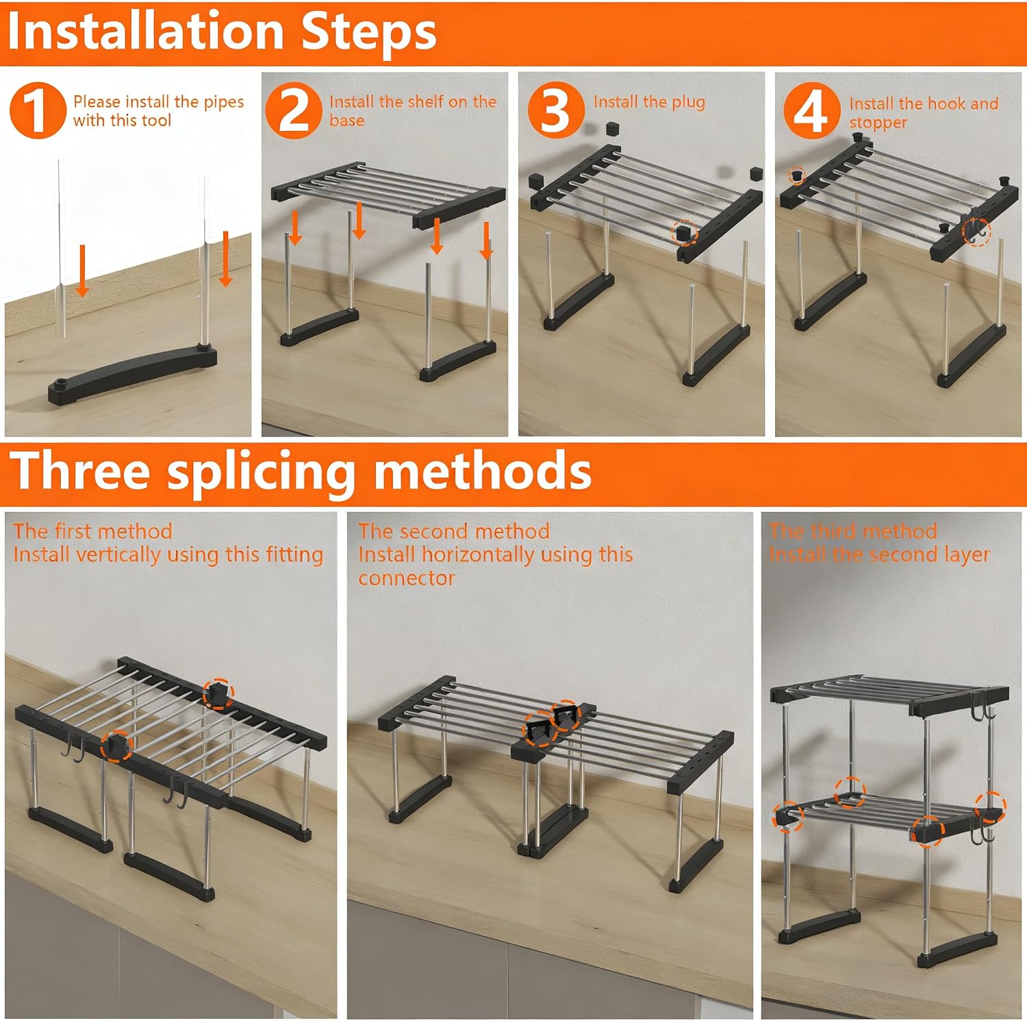 Expandable Two Tier Sink Storage Rack