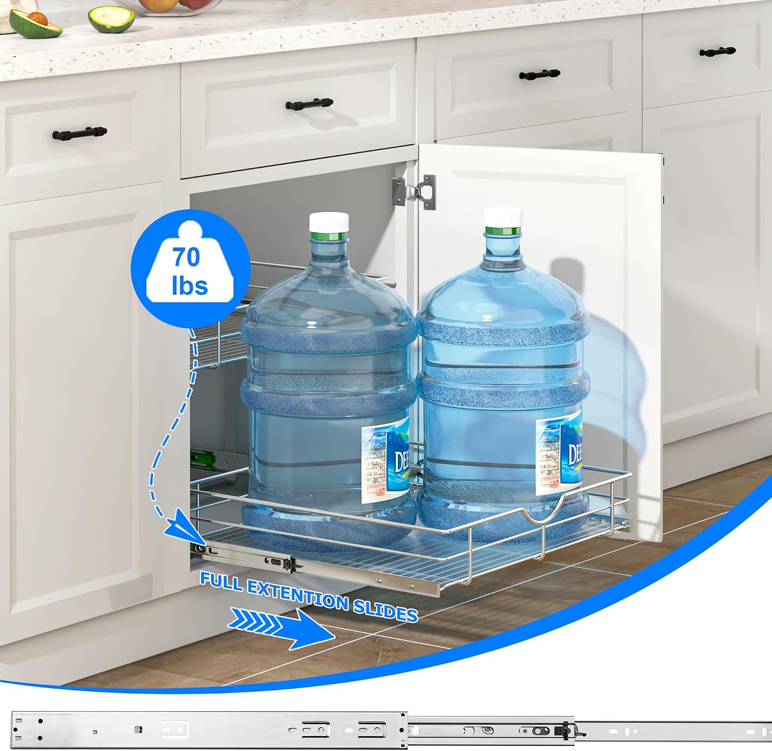 Soft Close 2-Tier Pull Out Shelves