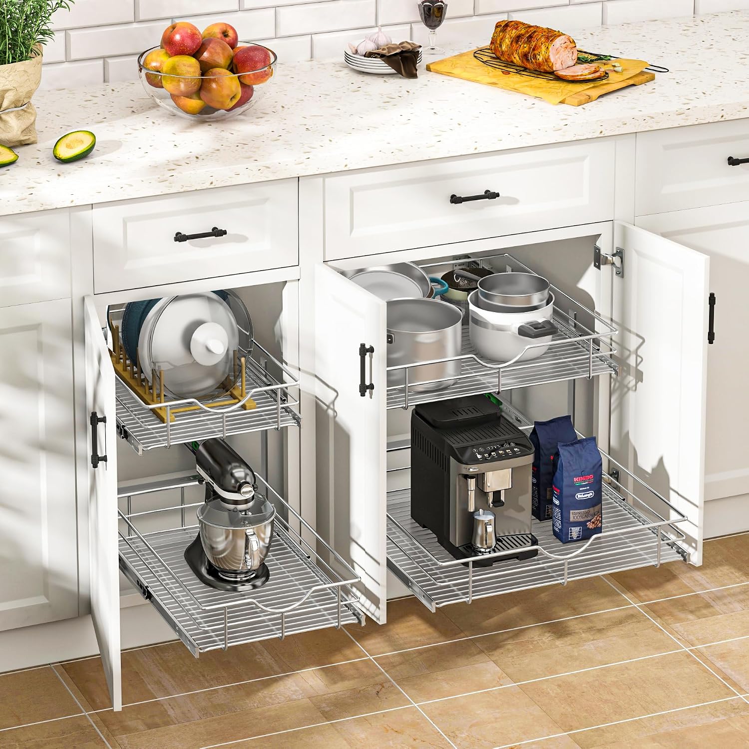 Soft Close 2-Tier Pull Out Shelves