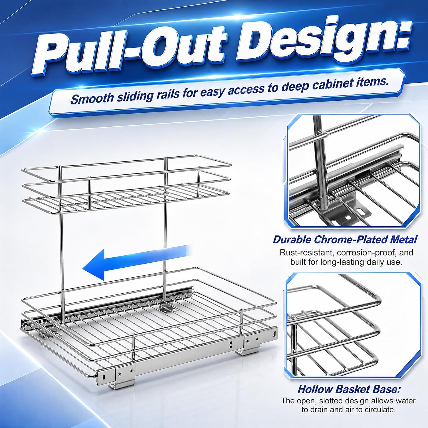 Two Tier Sliding Sink Storage Rack
