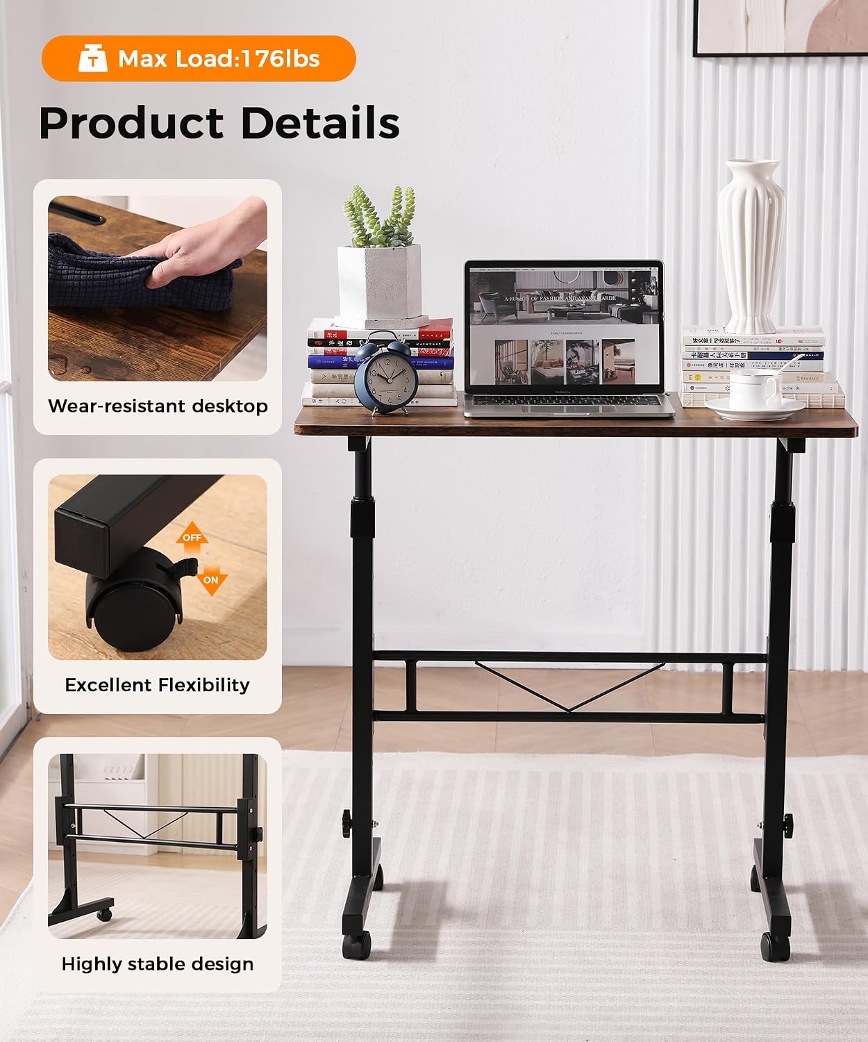 Mobile Height Adjustable Standing Desk