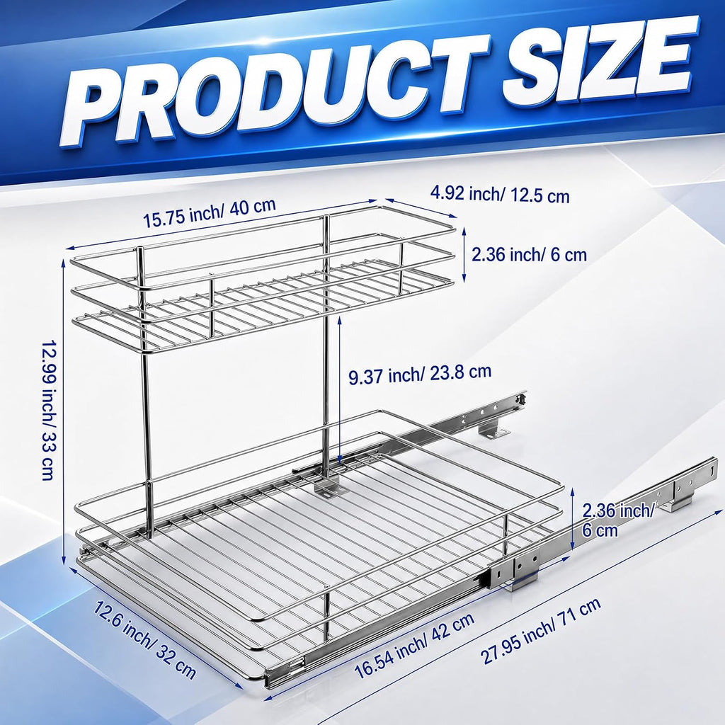 Two Tier Sliding Sink Storage Rack