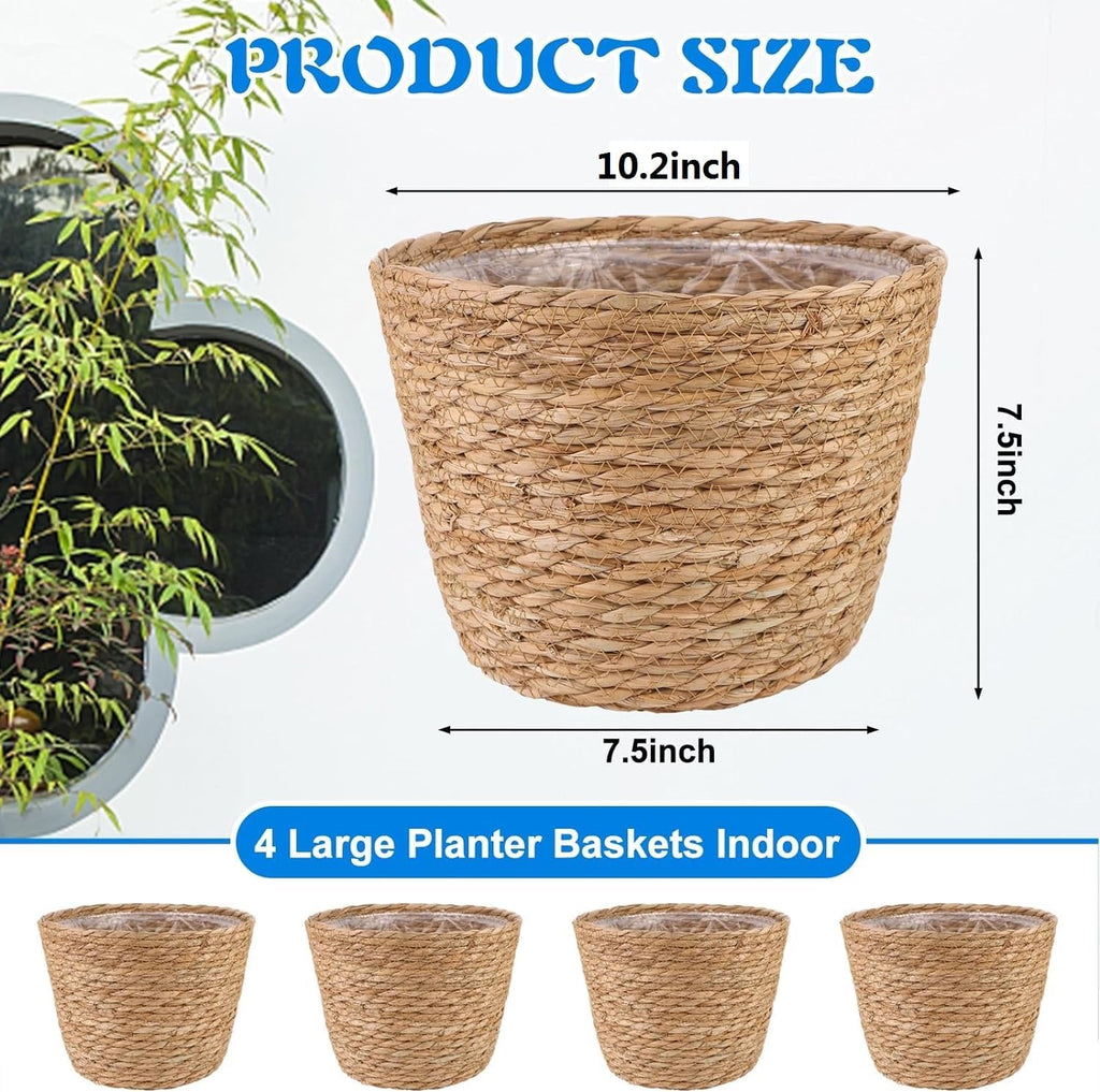 Four Lined Seagrass Plant Baskets