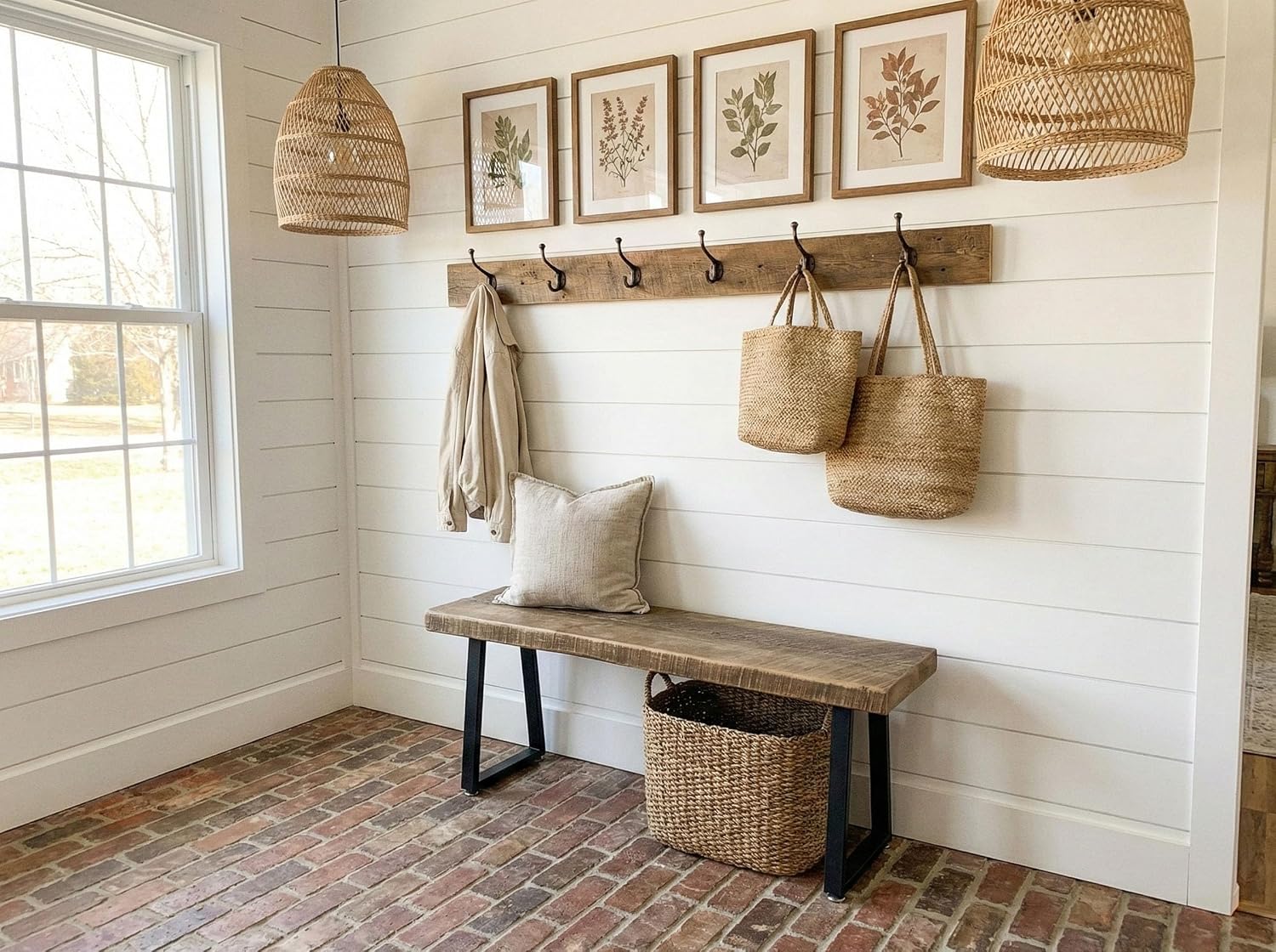 Barnwood Bench With Sturdy Metal Base