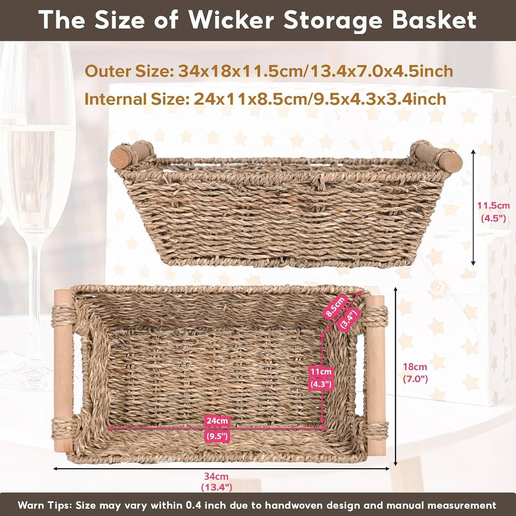 Four Small Rattan Storage Baskets