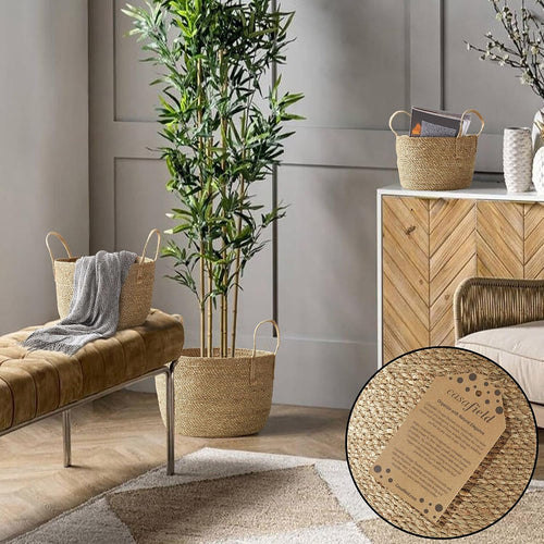 3 Pack Seagrass Woven Storage Basket Set