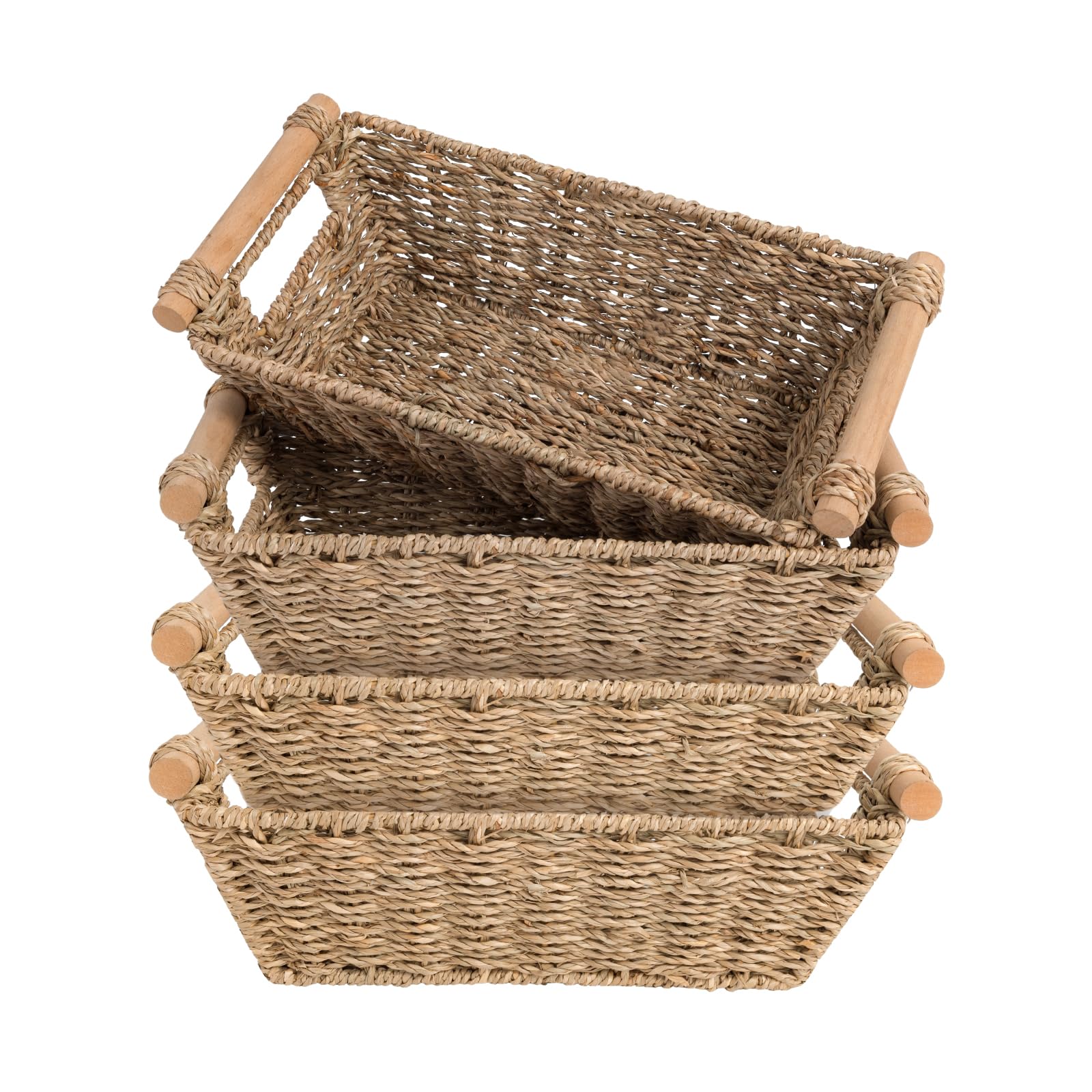 Four Small Rattan Storage Baskets