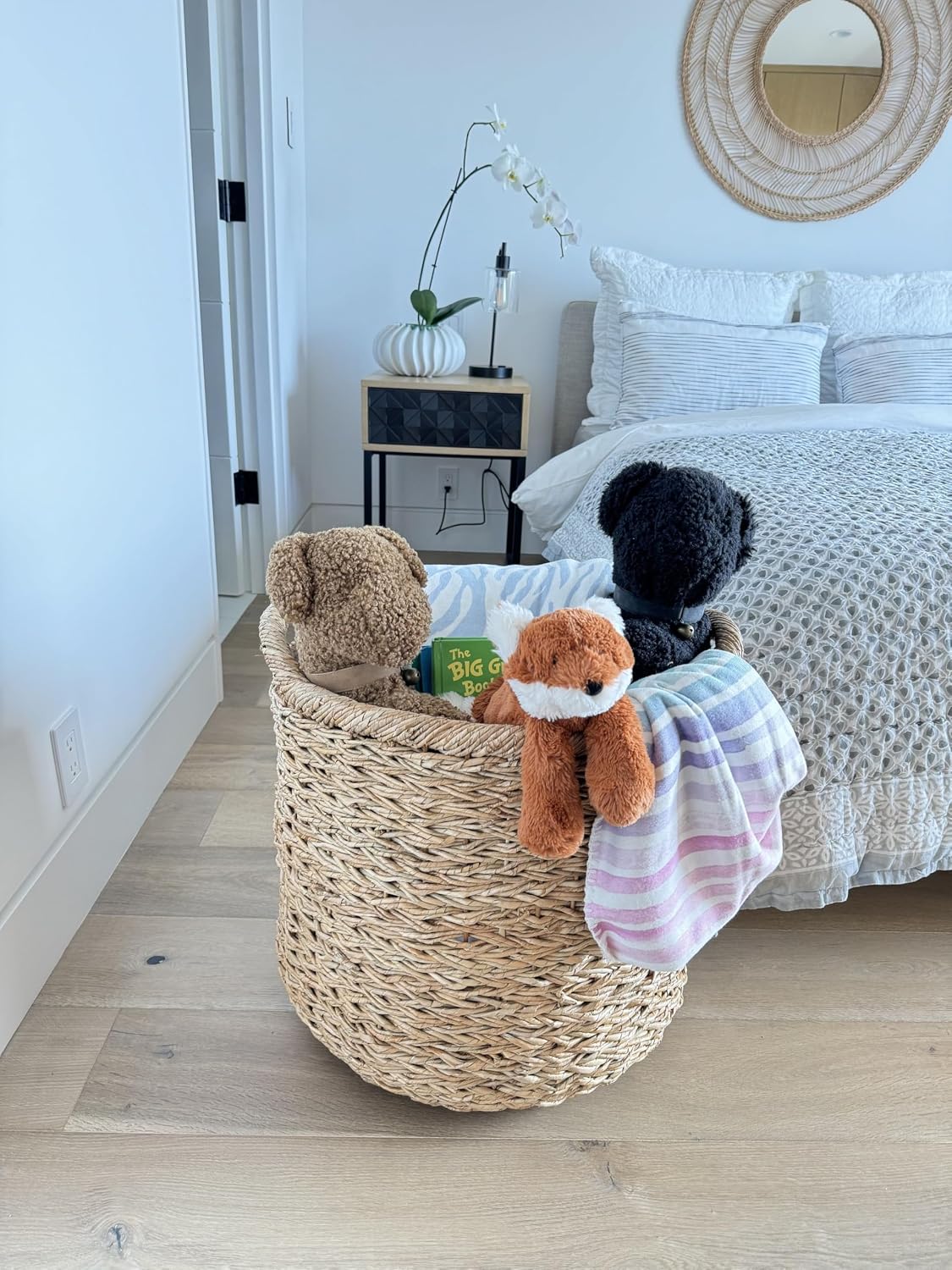 Large Handwoven Seagrass Storage Basket Bin