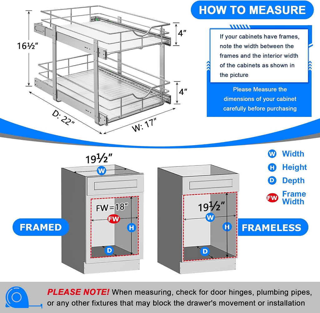 Soft Close 2-Tier Pull Out Shelves