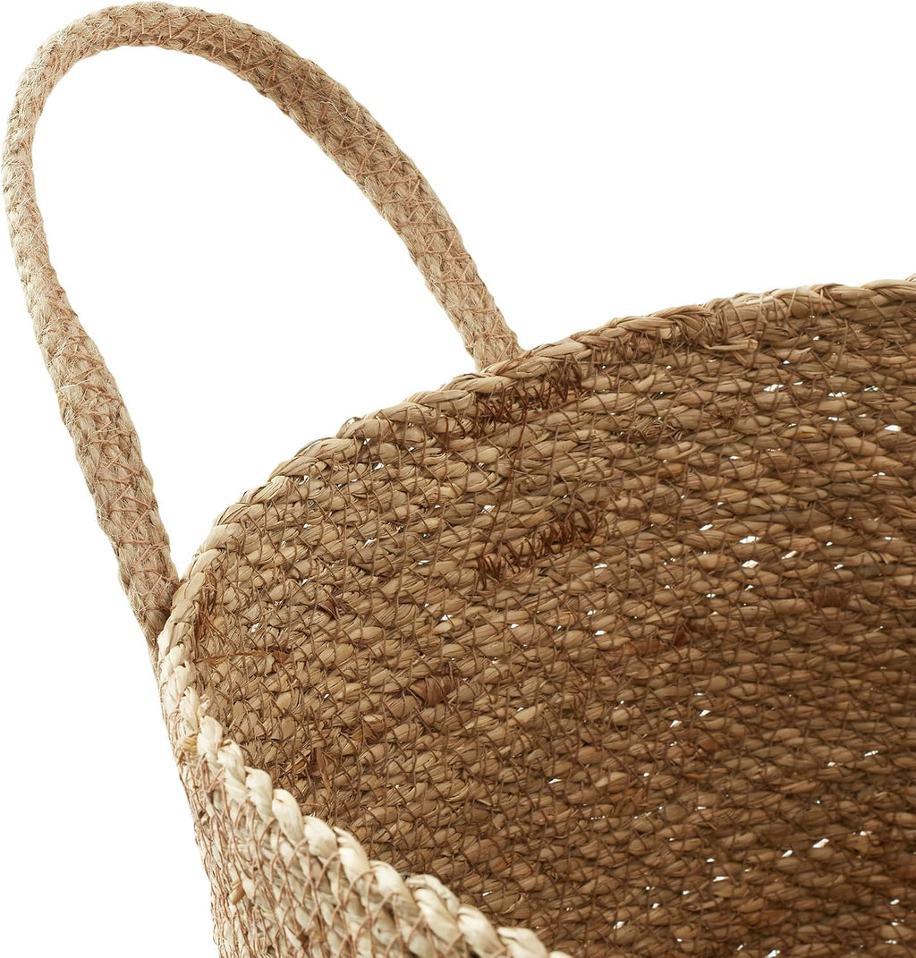 3 Pack Seagrass Woven Storage Basket Set