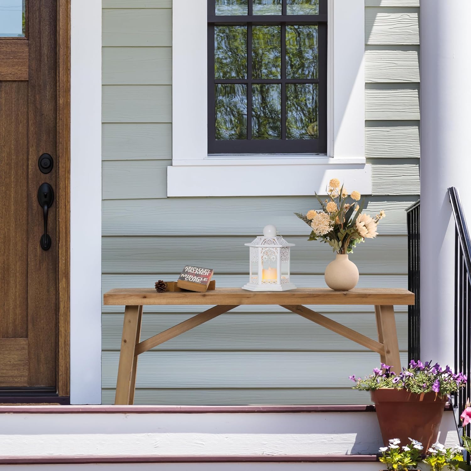 Handmade Natural Farmhouse Wood Bench