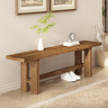 Rustic Solid Wood Farmhouse Entry Bench