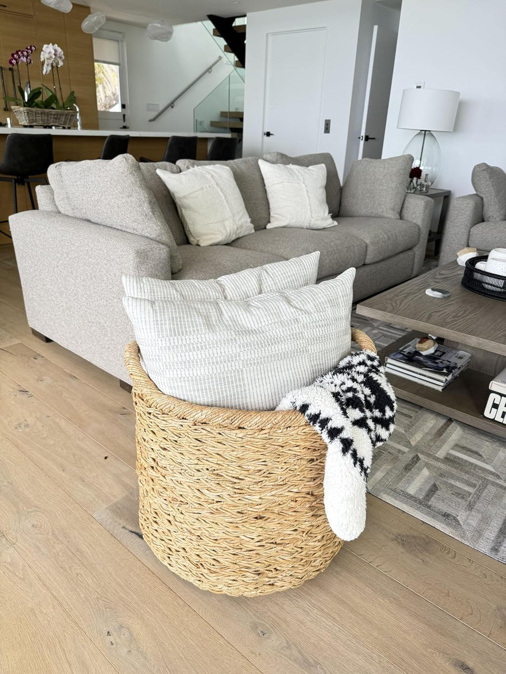 Large Handwoven Seagrass Storage Basket Bin
