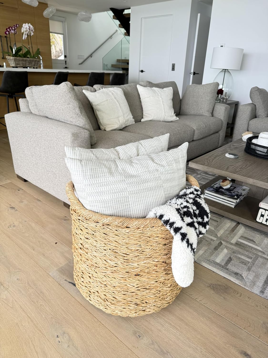 Large Handwoven Seagrass Storage Basket Bin