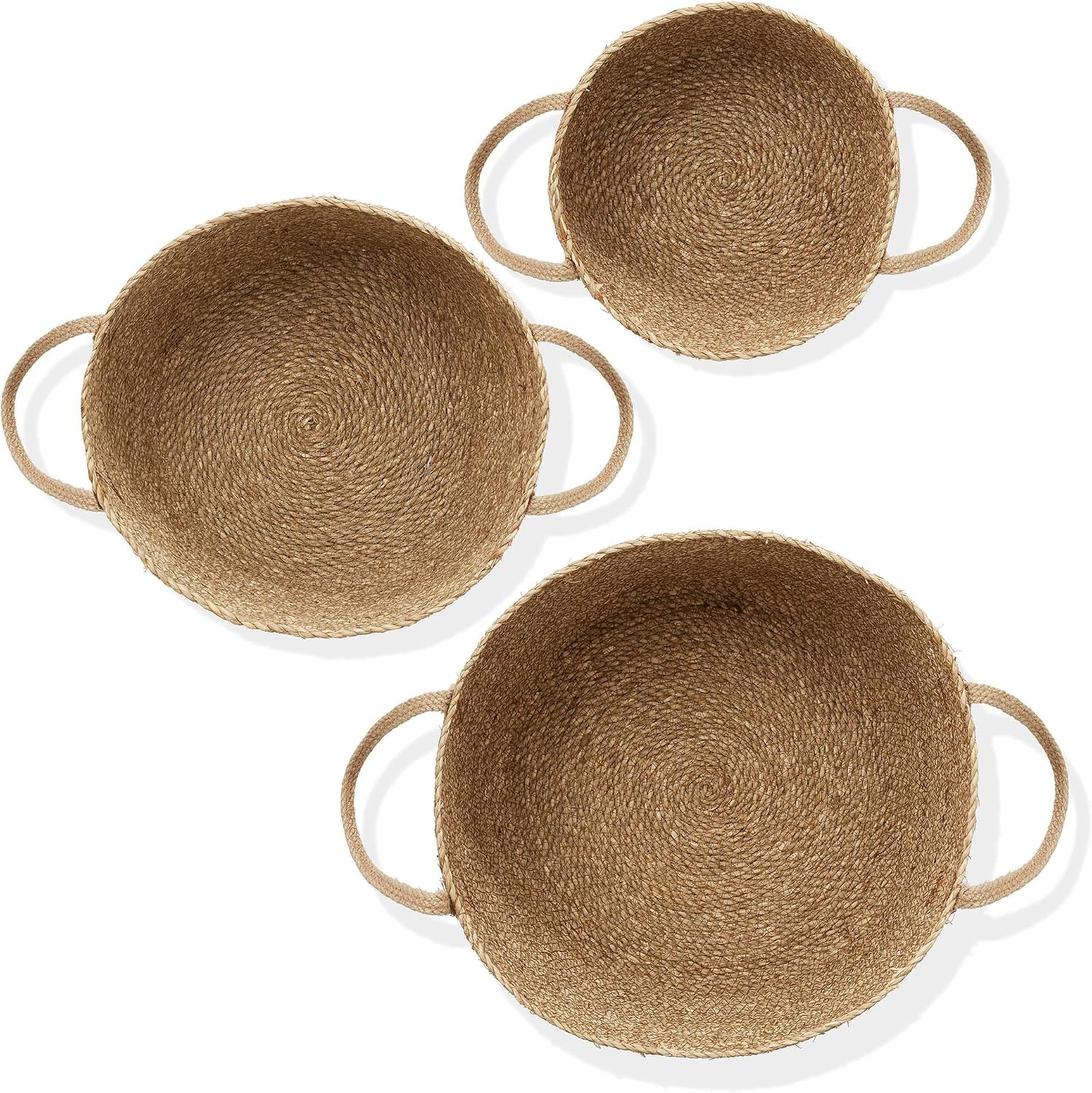 3 Pack Seagrass Woven Storage Basket Set