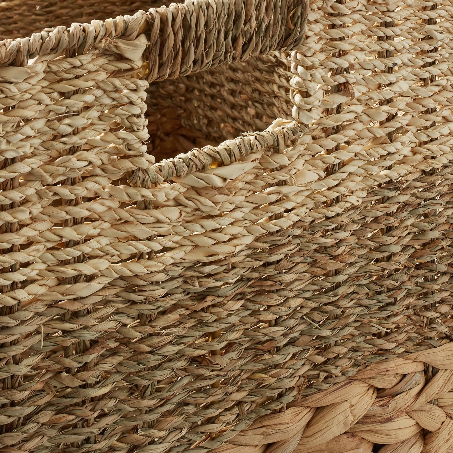6 Pack Woven Seagrass Cube Storage Bins