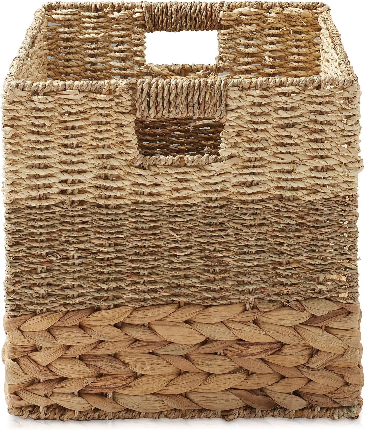 6 Pack Woven Seagrass Cube Storage Bins